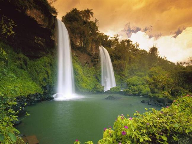 Two Sisters Waterfalls, Iguacu Falls National Park, Brazil